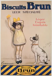 Affiche publicitaire pour les biscuits « Brun »